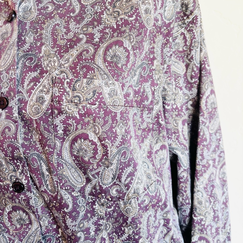 Vintage 1990’s Paisley Button Down Collard Shirt - Picture 6 of 10